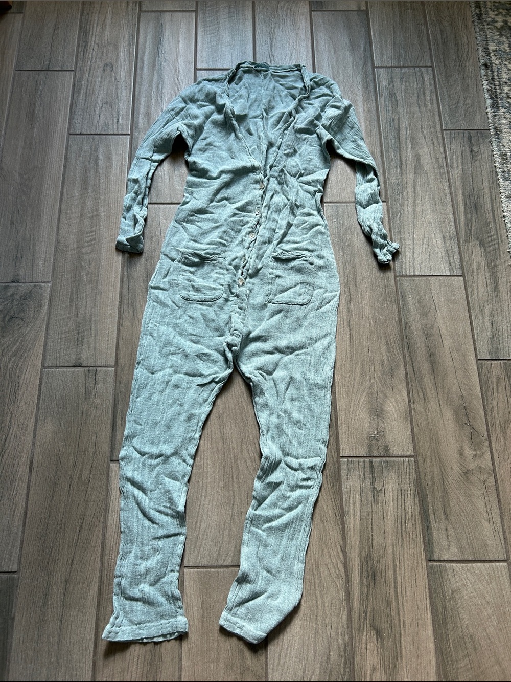 Women’s Light blue Jumpsuit - Casual Long-Sleeve One-Piece